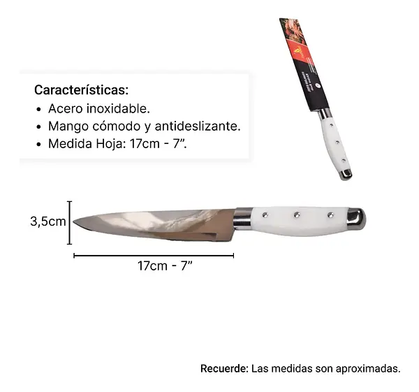 Cuchillo Cocinero 7" C/Pasta Stainless Wan-8